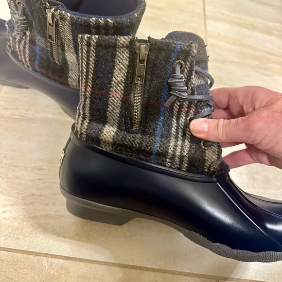 Sperry Saltwater Plaid Wool Winter Waterproof Duck Boots 7.5 - Picture 7 of 9